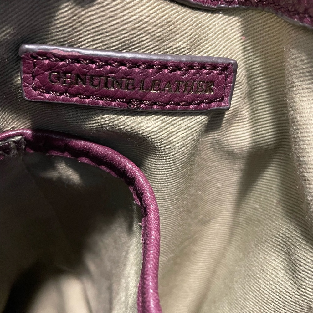 G.I.L.I. Burgundy Leather Hobo Handbag With Fringes - Picture 12 of 15